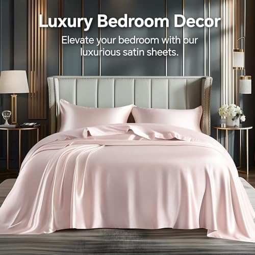BEDELITE Satin Sheets Full Size Bed Set, 4 Pieces - Image 2