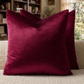GIGIZAZA Burgundy Velvet Pillow Covers 24x24 Decorative Pillows Pack of 2 by GIGIZAZAFocusingonhomedecoration