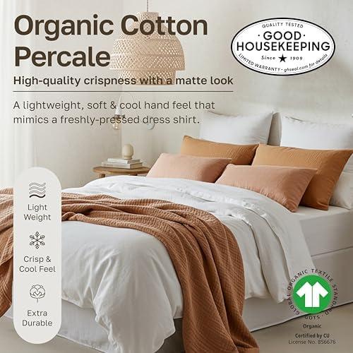 California Design Den 2 Pack Organic Cotton Twin Bed Sheets, Light Grey - Image 2