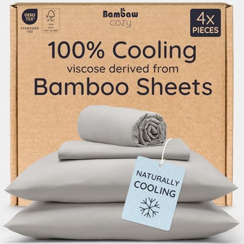 Bambaw California King Sheet Set 4pcs – 100% Viscose Derived from Bamboo Deep by Bambaw