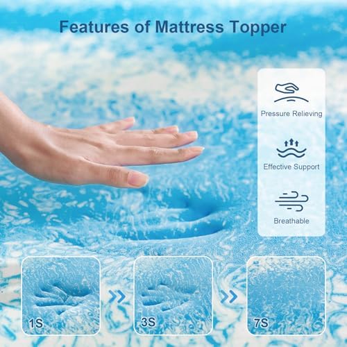 2 Inch Gel Memory Foam Mattress Topper, King Size Cooling Bed Topper - Image 3