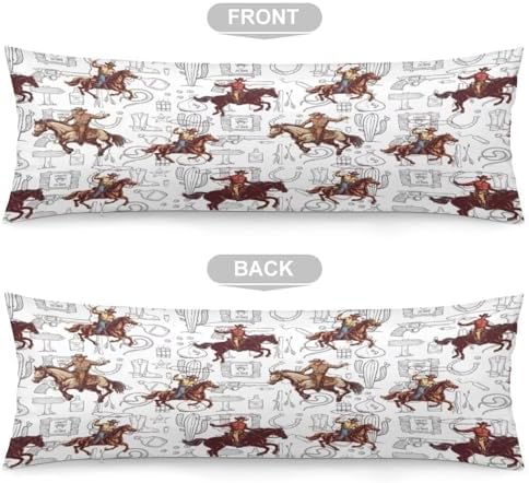 Western Desert Cowboy Body Pillow Cover Pillowcase - Image 3