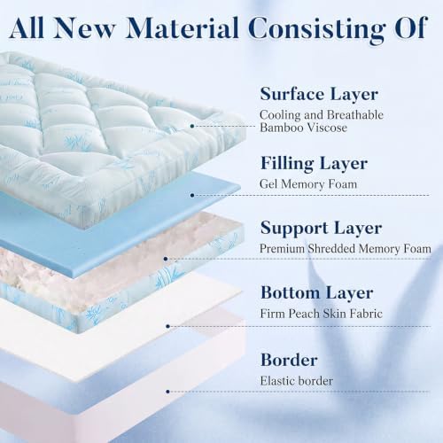 DOWNCOOL 5 Inch Cooling Full Mattress Topper, Bamboo Viscose Air Layer | Ultra - Image 5