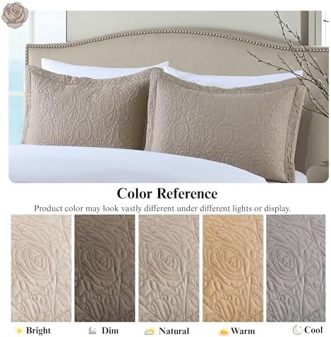 MarCielo 2 Pieces Microfiber Quilted Pillow Shams Soft Pillow Covers - Image 3