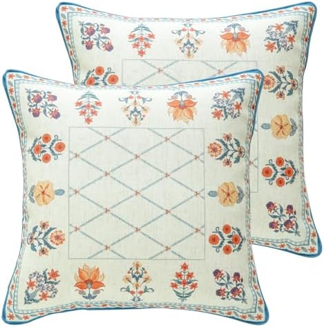 ISAENNE Linen Square Throw Pillow Cover by Isaennehomedecoration