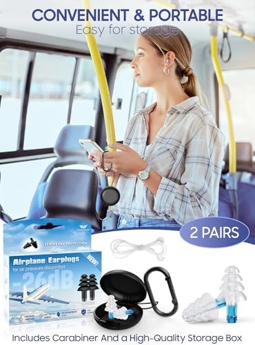 Ear Plugs for Airplane Pressure Relief, 2 Pairs Adults Soft Silicone Reusable - Image 6