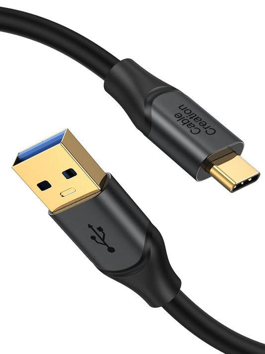 CableCreation USB C to USB A Cable 1FT 2Pack, USB-C to USB 3.1 USB 3.2 Gen2 10Gbps USB-A to C Data Cable, Android Auto Cord 3A for Type C External SSD MacBook Pro iPad S21, iPhone 15/16 Pro Max