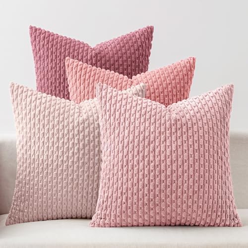 MIULEE Aesthetic Pink Decorative Throw Pillow Covers by MIULEE