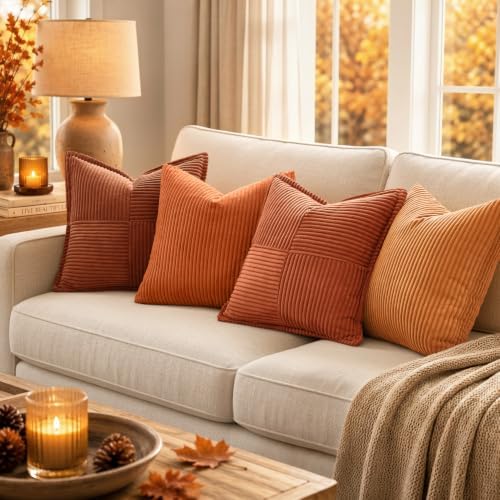 MIULEE Fall Burnt Orange Decorative Throw Pillow Covers - Image 3