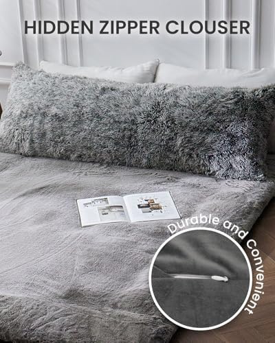 ZonLi Fuzzy Body Pillow Cover, Faux Fur Long Pillow Cover - Image 3