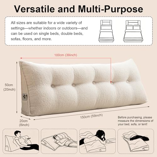 Headboard Pillow Wedge – Soft Teddy Velvet Reading Pillow - Image 2