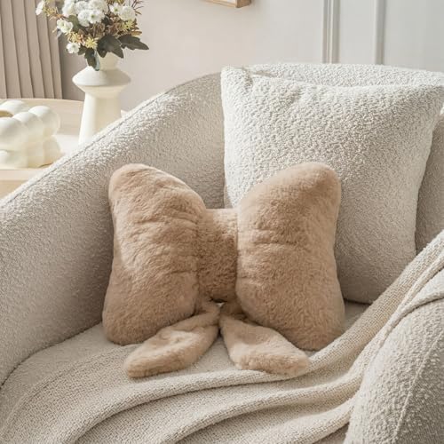 Room Decor Home Decor Bow Throw Pillows Decorative Pillows, Coffee 14.5"*12" - Image 5