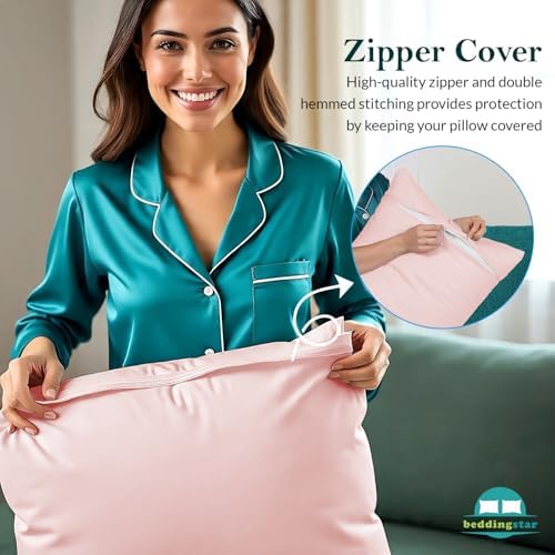 Body Pillow Cover 20x48 Blush Pink 100% Egyptian Cotton 600 Thread Count - Image 5