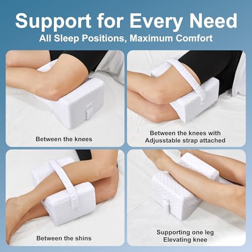 UJPFEO Knee Pillow for Side Sleepers, Memory Foam Leg Support Pillow for - Image 4