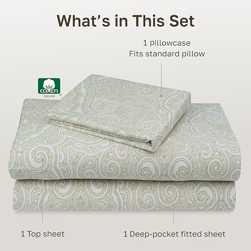 California Design Den 100% Cotton Sateen Twin Size Bed Sheets Set - Image 4