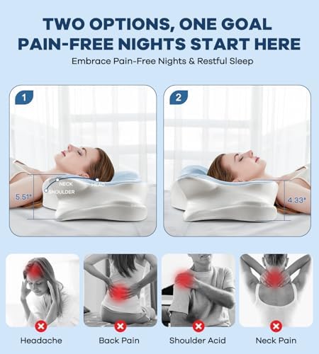DONAMA Cervical Pillow for Neck and Shoulder Pain Relief, Cooling Contour - Image 2