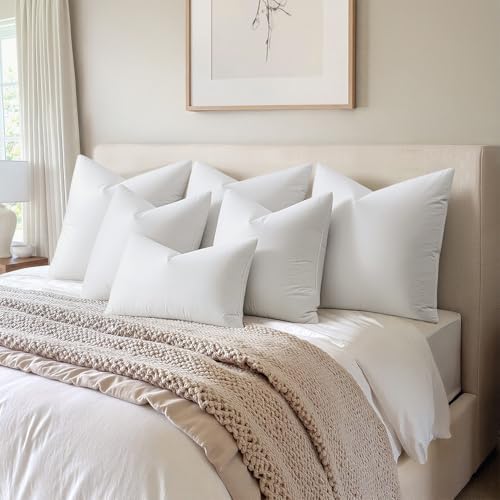 MIULEE 18x18 Pillow Inserts, Premium Feather and Down Pillows Pack of 4 - Image 6