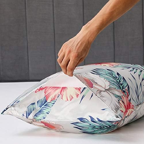 Floral Printed Satin Pillowcase, Queen Cooling Pillow Cases Set of 2 - Image 4