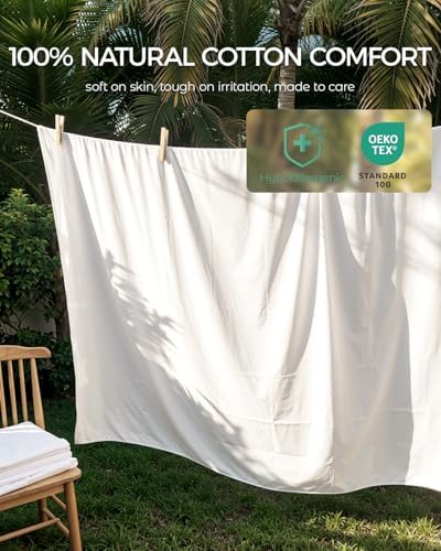 FAUNNA 100% Cotton Mattress Encasement Bed Bug Dust Mite Cover, Queen 16 - Image 5