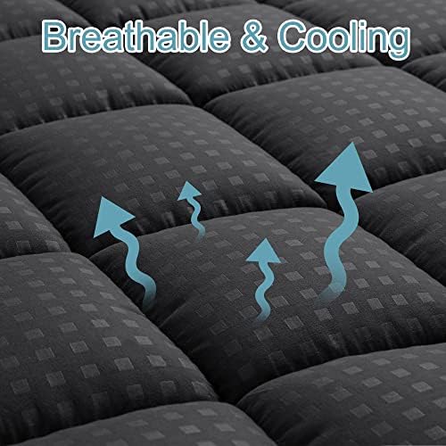 HYLEORY Twin Mattress Pad Quilted Fitted Mattress Protector Cooling Pillow Top - Image 2