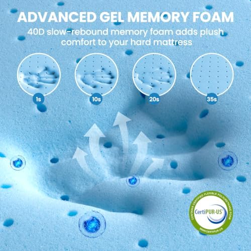BedStory 4 Inch Gel Memory Foam Mattress Topper Twin - Image 2