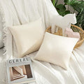 MIULEE Velvet Throw Pillow Covers 12x12 Inch Pack of 2 Cream White by MIULEE