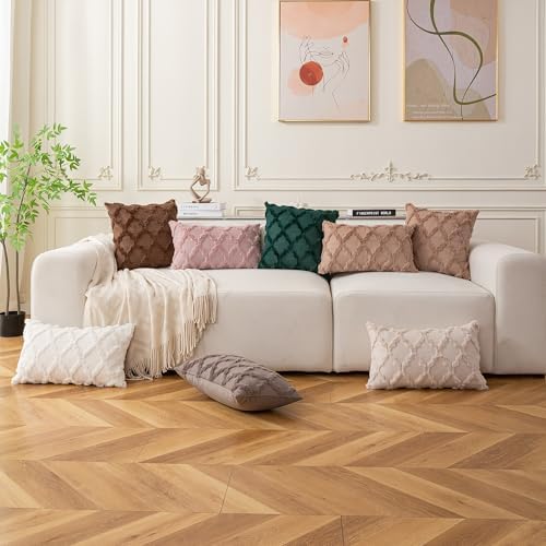 Set of 2 Soft Moroccan Throw Pillow Covers 24x24 Inch Plush Boho Decorative - Image 7