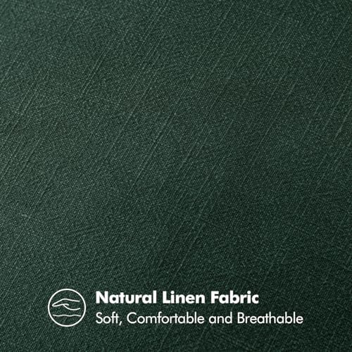 MIULEE Decorative Linen Pillow Covers 18x18 Inch Dark Green - Image 4