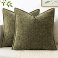 MIULEE Decorative Couch Throw Pillow Covers 20x20 Inch Olive Green 2 Pack by MIULEE