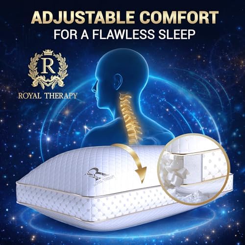 Royal Therapy King Memory Foam Pillow, Adjustable Shredded Odor-Free Pillow - Image 3