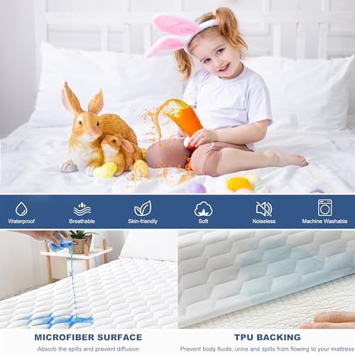 GRT 2 Pack King Waterproof Mattress Protector, Hollow Cotton Mattress Pad - Image 3