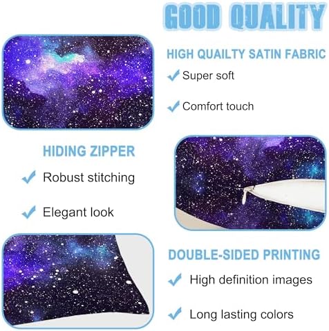 Body Pillow Cover with Zipper, Fantasy Space Universe Nebula Starry Sky - Image 4