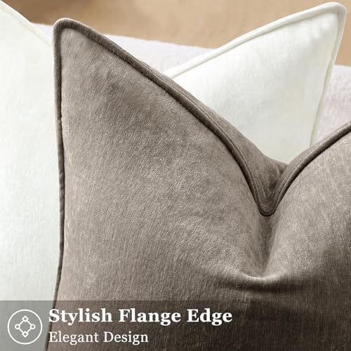 decorUhome Chenille Dark Grey Velvet Throw Pillow Covers 12x20 Set of 2 - Image 2