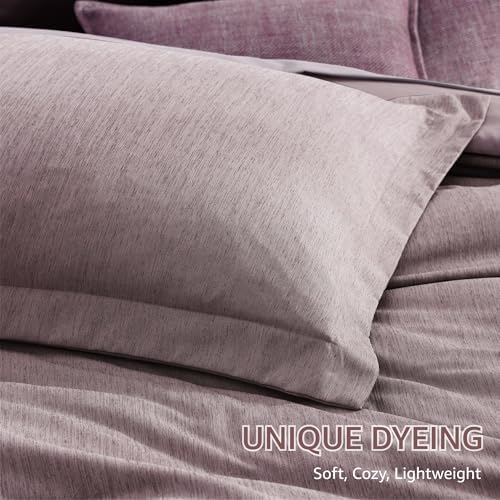 Monbix Queen Comforter Set 7 Pieces Lilac Cationic Dyeing Bed in a Bag - Image 6
