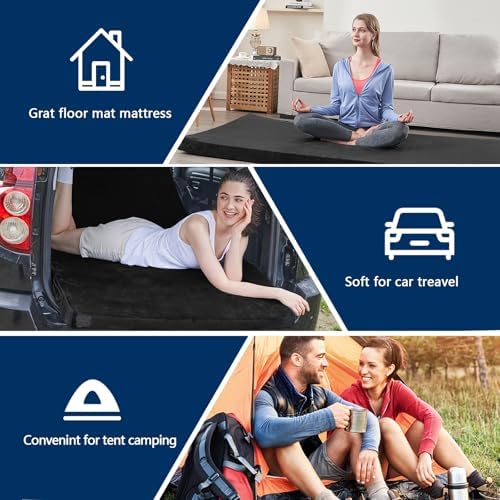CYMULA Memory Foam Camping Mattress Pad, Sleeping Mat, Portable Roll Up Mattress - Image 4