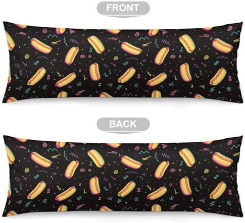 Hotdog Body Pillow Pillowcase Colorful Hot Dog Long Body Pillow Cover - Image 2