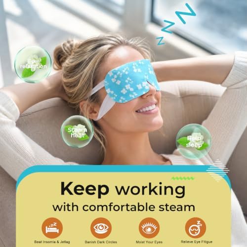 16 Packs Steam Eye Masks for Dry Eyes, Self Heating Warm Compress - Image 4