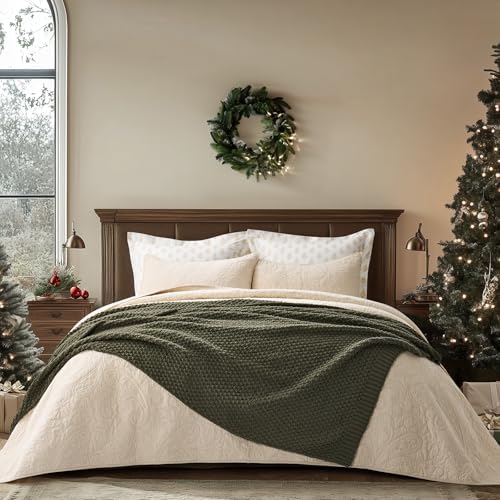 EVERGRACEHOME Chunky Chenille Knit Throw Blanket, 60 x 80, Olive Green - Image 2