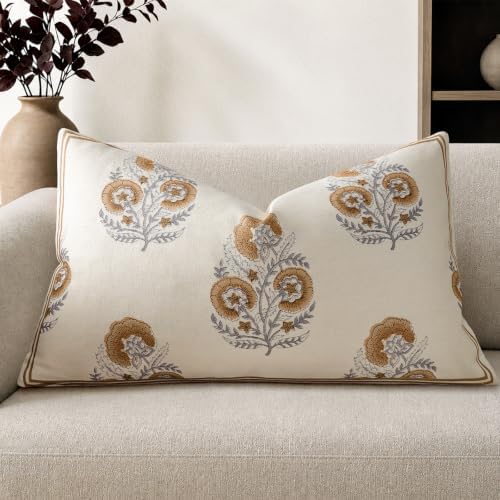 YCOLL Vintage Floral 12x20 Lumbar Pillow Cover Pack of 1, Double-Sided by PillowCoversExpert