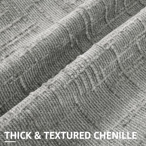 decorUhome Textured Chenille Throw Pillow Covers 12x20 Set of 2 Grey - Image 2