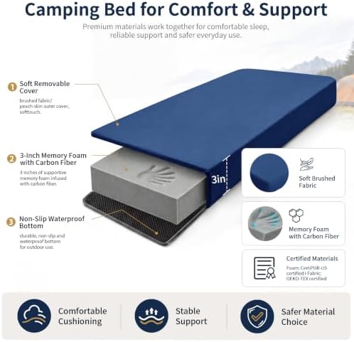 CYMULA Memory Foam Camping Mattress Pad, Sleeping Pad - Image 4