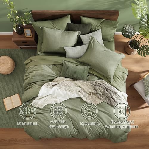 Monbix King Size Comforter Set Sage Green 7 Pieces Bed in a Bag - Image 2
