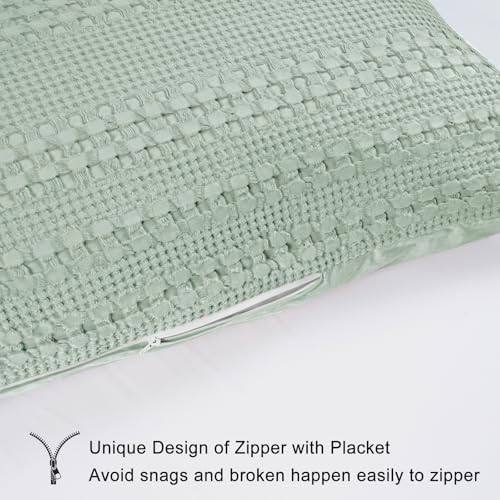 PHF Cotton Waffle Body Pillowcase 20" x 54", Mint Green, No Insert - Image 3