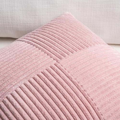 Fancy Homi 2 Packs Blush Pink Lumbar Decorative Throw Pillow Covers 14x24 Inch - Image 3