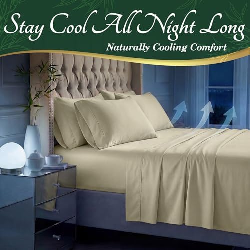 DECOLURE 100% Viscose Derived from Bamboo Sheets Full Size, Luxury 6 Pc Set - Image 3