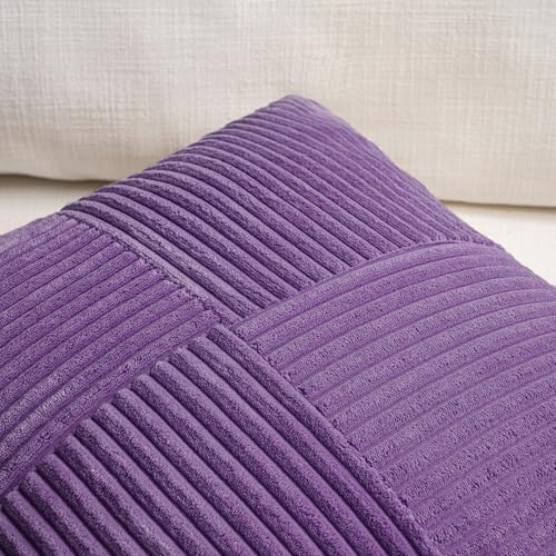 Fancy Homi 2 Packs Purple Long Lumbar Decorative Throw Pillow Covers 16x24 Inch - Image 3