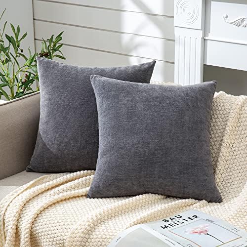 GAWAMAY Decorative Throw Pillow Covers 16x16 Inch Set of 2, Super Soft Chenille by GAWAMAY
