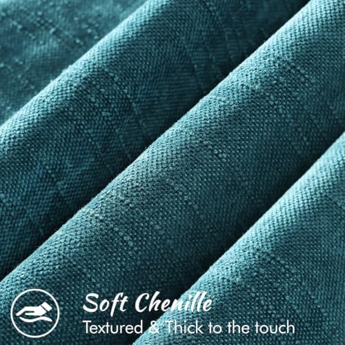 decorUhome Chenille Throw Pillow Covers 12x20 Set of 2, Dark Teal - Image 2