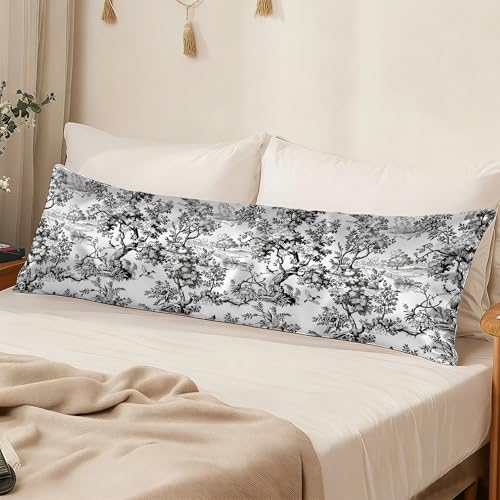 Body Cooling Pillow Cases Cover, Vintage Floral Body Pillow Cover Satin - Image 3