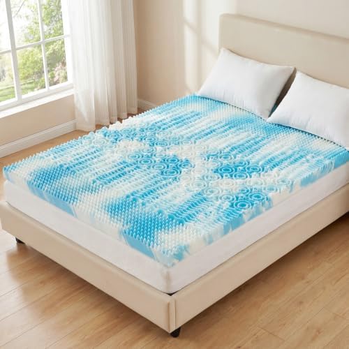3 Inch 5-Zone Cooling Gel Memory Foam Mattress Topper Queen - Image 2